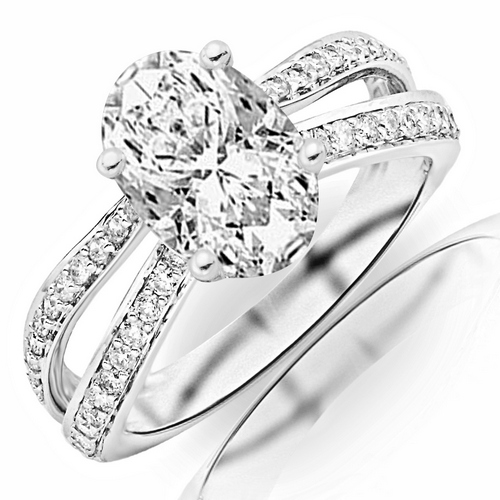   Ct Oval Shae Split Shank GIA Certified Diamond Engagement Ring H VVS2